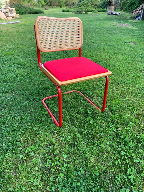 Mid-Century Modern Italian Marcel Breuer style B32 Cesca Chair, 70s – Adjustable recliner chair, Wood, Metal (photo 6 of 6)