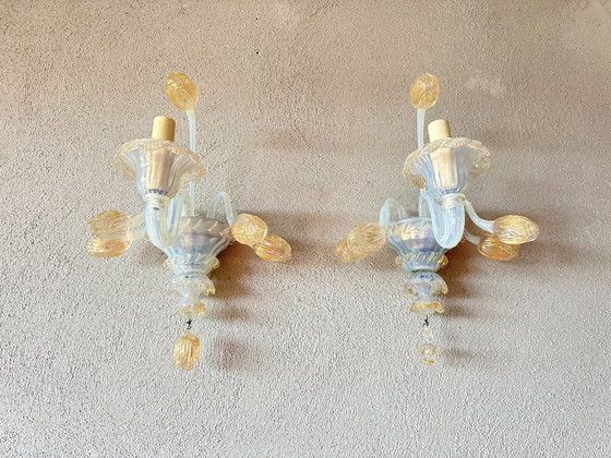 Vintage paar Murano wandlampen – Metaal, Murano Glas (photo 10 of 16)