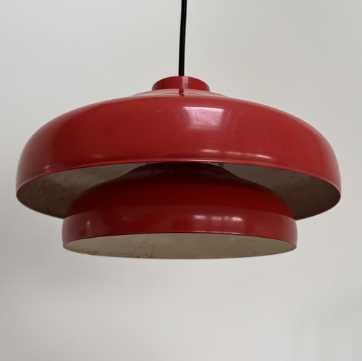 Lámpara colgante escandinava vintage roja