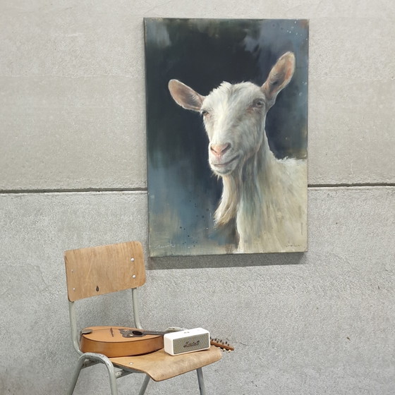 Image 1 of Dipinto "Capra Bianca" dell'artista Nanouk Weijnen