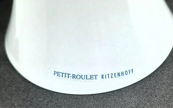 Image 1 of (W016) Vase Ritzenhoff Petit-Roulet blanc à motif abstrait