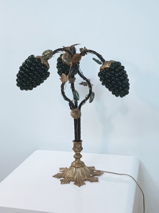 Image 1 of Sculptural lamp, bunch of grapes, Murano glass, 1960s