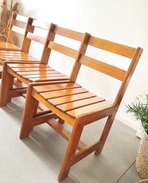 Vintage 70s Nova - Ate Van Apeldoorn Style Design Slatted Chairs