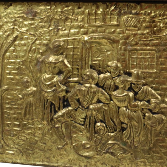 Image 1 of Antique Repoussé Chest Coal Fireplace