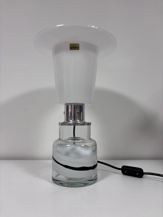 Exclusive Lamp Uno & Östen Kristiansson for Luxus (Sweden) – Table lamps, Glass, Chrome (photo 8 of 15)