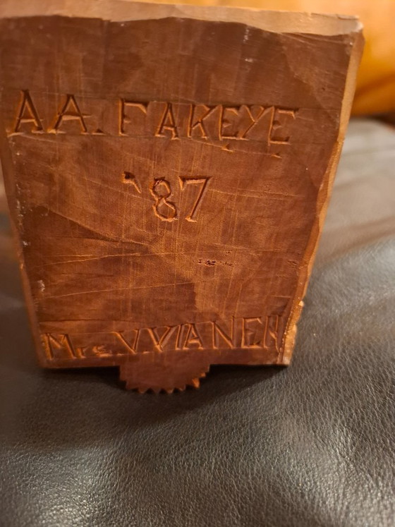 Image 1 of Vintage 1987 signed A.A. FAKEYE statue 