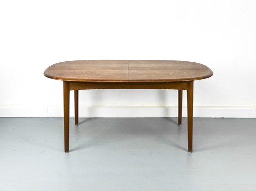 Danish Teak Oval Dining Table with Extension, 1960s