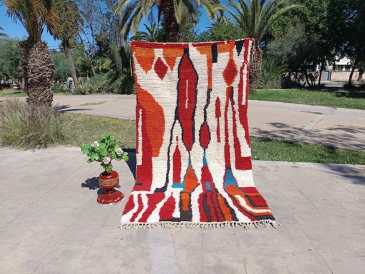 Tapis berbère marocain fait main 250 cm x 150 cm – vloerkleden en tapijten, Cotton