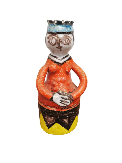 De Simone, vase en céramique peint à la main avec une forme anthropomorphique, années 60