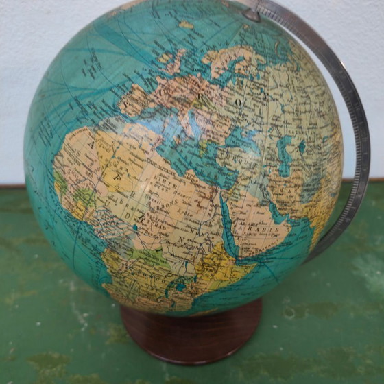 Image 1 of Mappamondo antico d'epoca su supporto in legno
