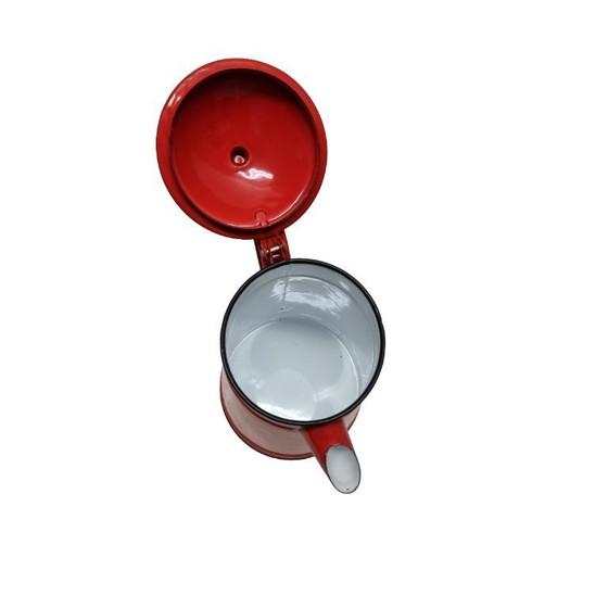Image 1 of Mid Century red enamel coffee pot