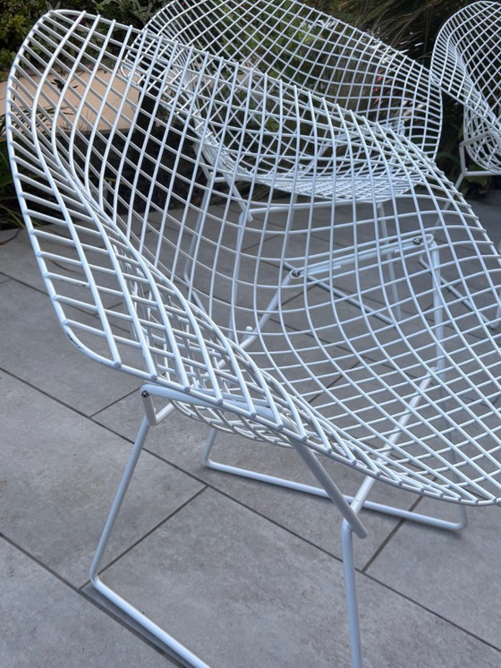Image 1 of Bertoia Diamond Knoll vintage white armchairs - iconic design
