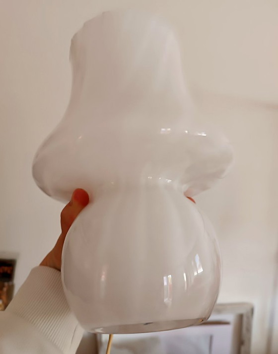 Image 1 of MURANO Vintage "Fungo" Bedside Lamp in Swirl Layered Glass - Mid-Century - Handmade - Made in Italy - Perfect