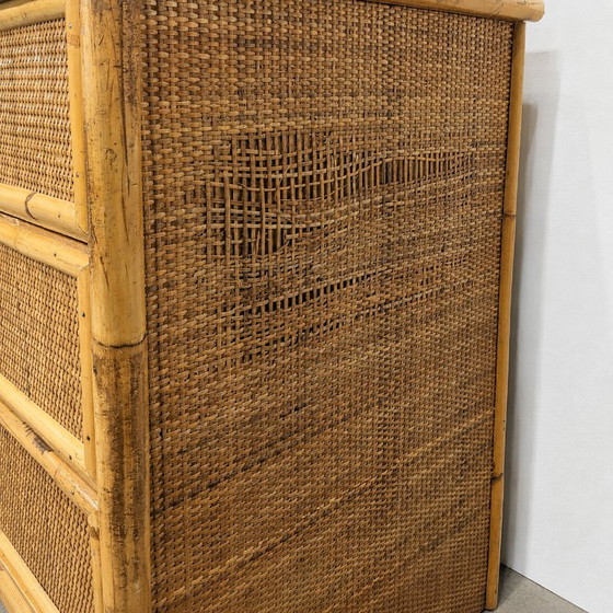 Aparador antiguo de ratán y bambú, Italia, circa 1970. – Cómodas, Bamboo (photo 4 of 9)