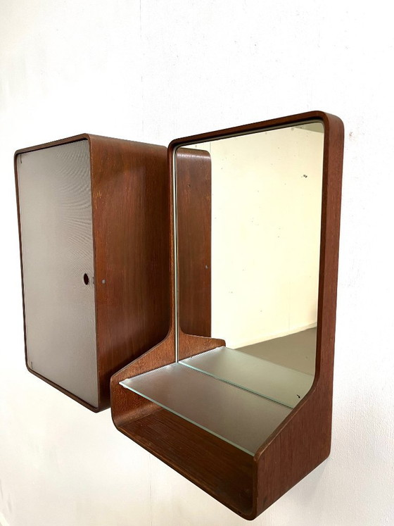 Image 1 of Euroika mirror and medicine cabinet made of teak, designed by Friso Kramer for Auping in 1963.