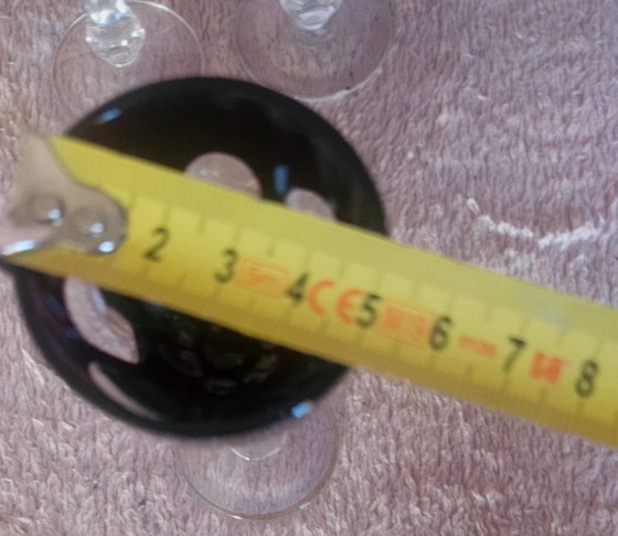 Image 1 of Esclusivo set di bicchieri in cristallo di Boemia - Rosso rubino tagliato a trasparente