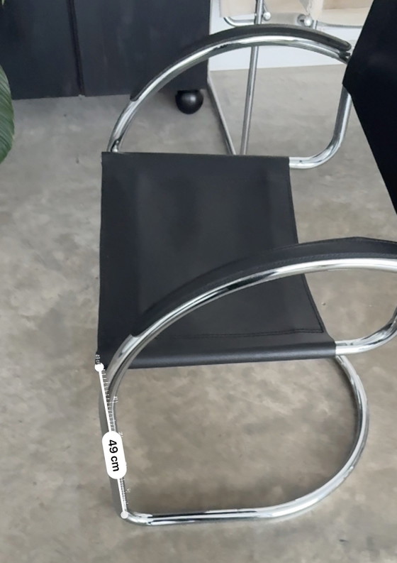 Tubular Frame Chair – Dining chairs, Chrome, Leather (photo 11 of 15)