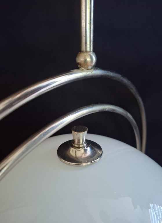 Rare large Space Age pendant lamp Goffredo Reggiani – Reggiani Illuminazione, Chrome, Brass (photo 9 of 14)
