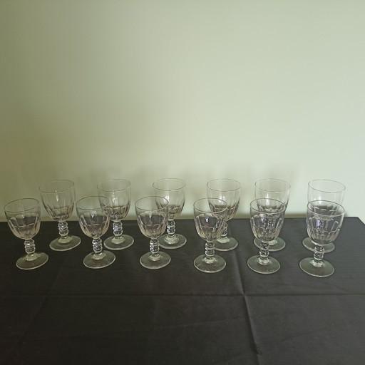 Magnificent set of antique uranium glasses – Hand-blown – ca. 1900