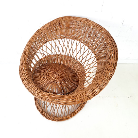 Image 1 of Sedia rotonda vintage in rattan degli anni '60/'70