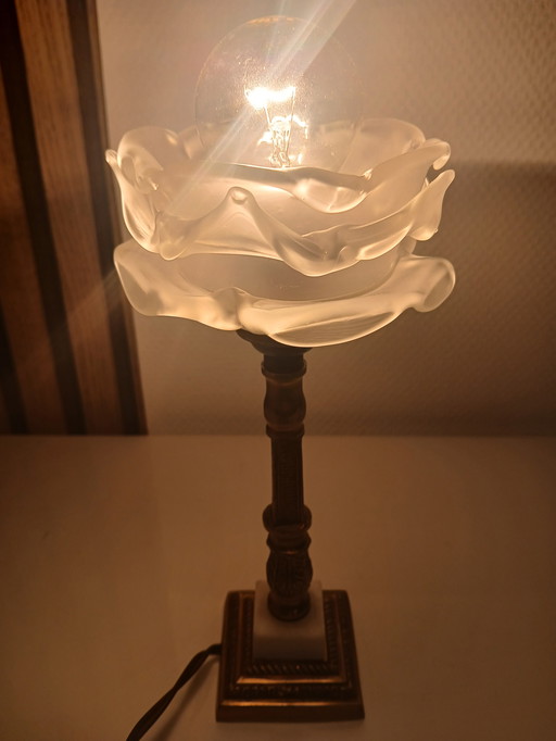 Antique tulip lamp, 22cm high