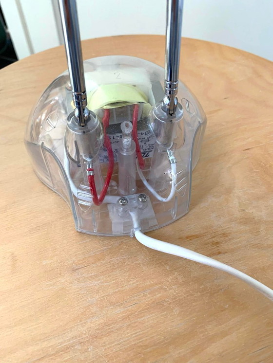 Image 1 of Lampada da scrivania vintage trasparente – telescopica regolabile (Massiccia, anni '80-'90