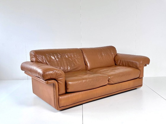 Tweezitsbank van bruin leer, de Sede, 2 zitsbanken, Vintage (foto 10 van 15)