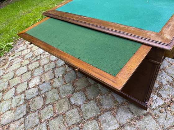 Image 1 of Scrivania da ministro/a per partner, 160x120 cm, mogano e rovere. 15 cassetti. Inglese.