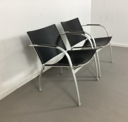 2 vintage leren Tord Björklund leren fauteuils ikea 