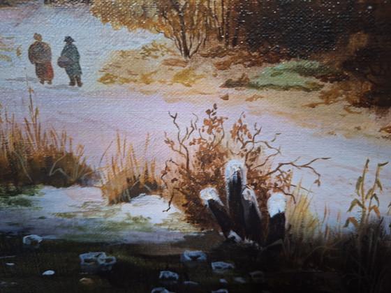 Image 1 of Paisaje invernal Óleo sobre lienzo