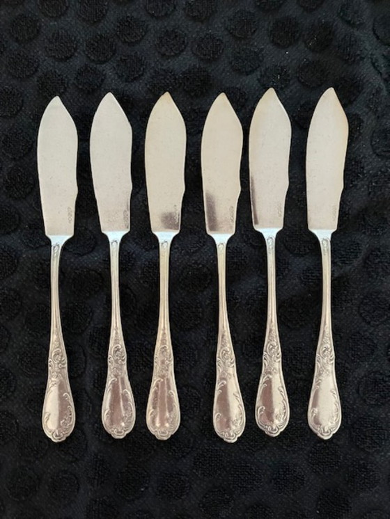 Image 1 of 6 cubiertos de pescado plateados