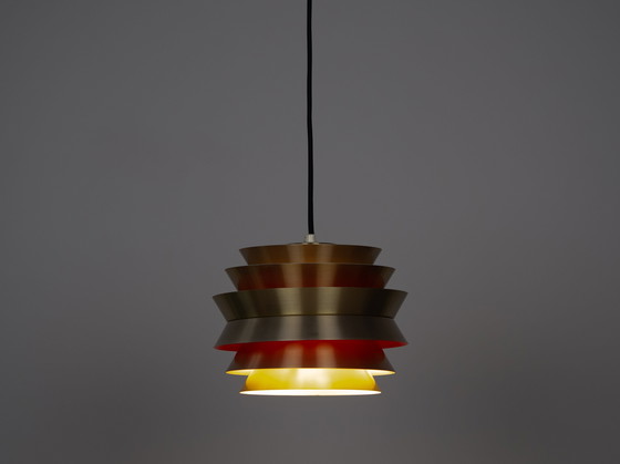 Image 1 of Pair of 2 Swedish Vintage Pendant Lamps Trava by Carl Thore, Granhaga, 1960s