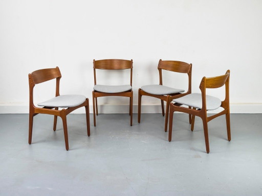 Danish Teak Dining Chairs by Erik Buch for OD Møbler, 1960s, Set of 4 – eetkamerstoelen, Wood