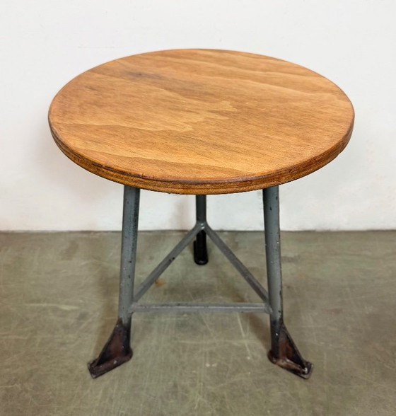 Image 1 of Grey Industrial Workshop Stool, 1960s