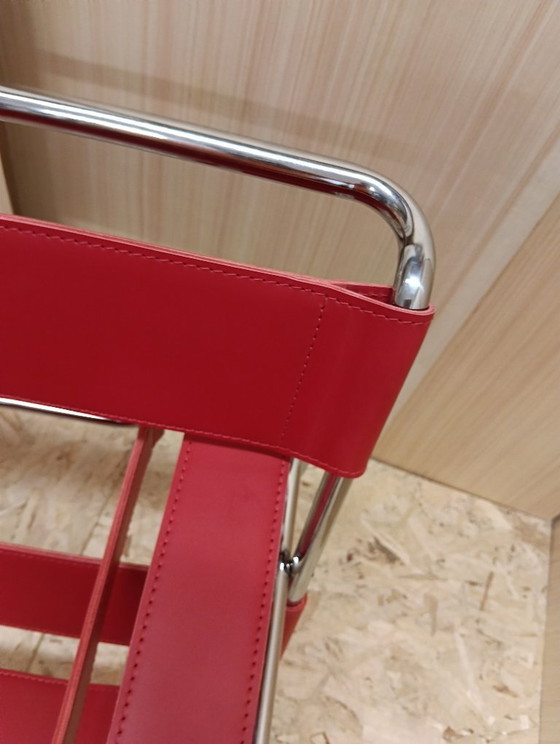 Image 1 of KNOLL Studio Set van 2 WASSILY B3 fauteuils (NIEUW) in rood leer