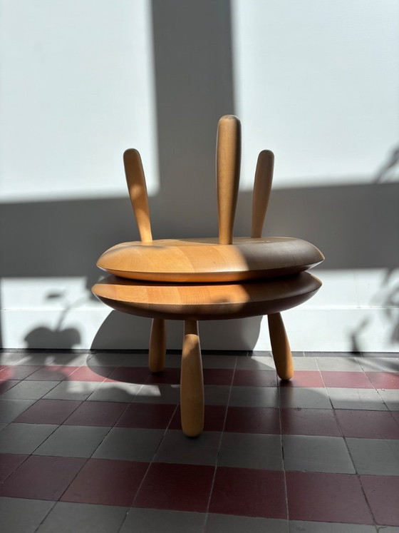 Image 1 of Ensemble - Table d'appoint/tabouret en bois postmoderne vintage "Karljohan" Par Christian Halleröd Pour Ikea Ps