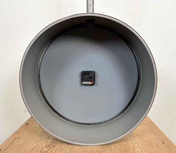 Image 1 of Large Industrial Double Sided Railway or Factory Clock from Pragotron, 1960s