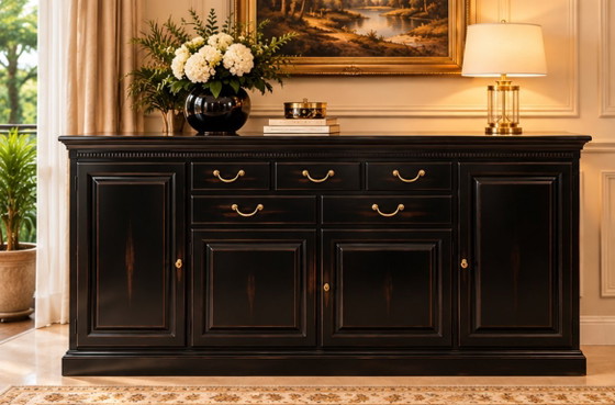 SELVA Made in Italy – Elegant Black & Gold Sideboard / Dressoir – Wood (photo 2 of 5)
