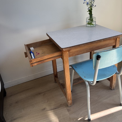 Retro School Desk with Chair