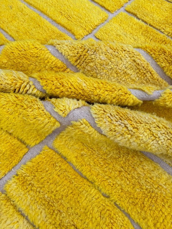 Image 1 of Yellew Moroccan rug, Authentic Moroccan rug, Berber carpet, Genuine Wool rug, Handmade rug, Beni ourain style 3X2m
