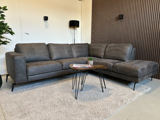 Divano angolare in ecopelle color antracite 260x220 cm
