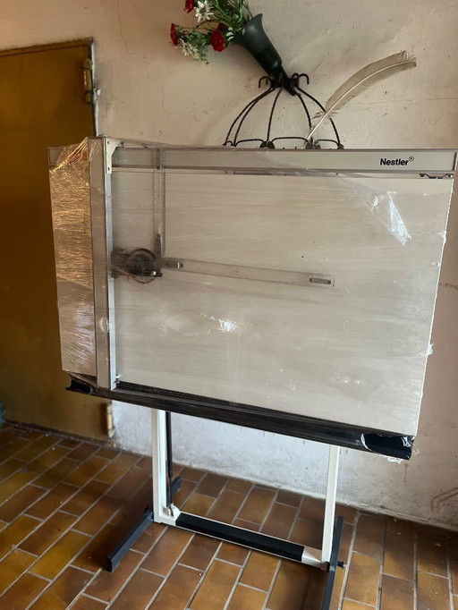 Vintage Nestler Florett RS Horiz Drafting Table – West Germany, Metal Frame, Adjustable