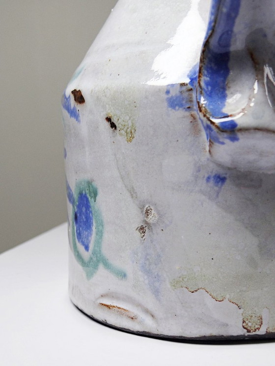 Image 1 of Glazed stoneware pitcher from Vallauris, 1970s, Boris Kasianoff, Albert Thiry, Le Mûrier Era