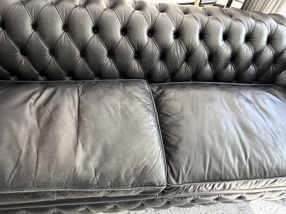 Image 1 of Originale inglese Springvale Chesterfield, modello Bristol Springvale, nero, 3,5 posti