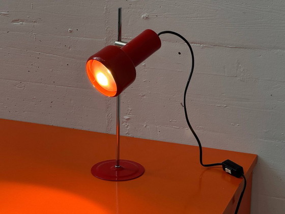 Image 1 of Mid-century red table lamp with spotlight effect, 1970s