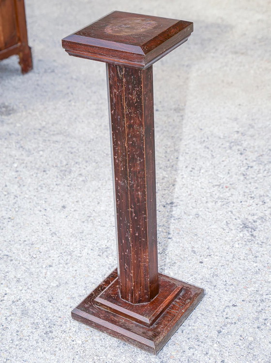 Mid-Century italienischer Massivholz-Pflanzensäule – Vintage (photo 4 of 7)