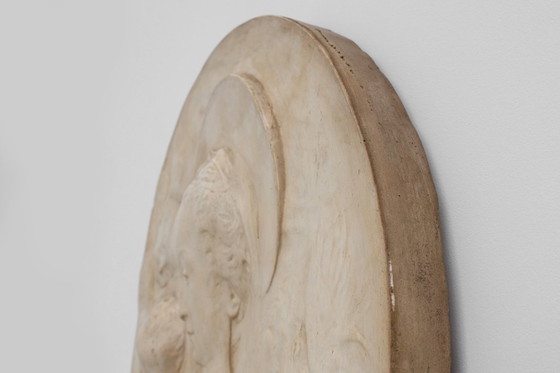 Image 1 of Bajorrelieve en estuco de Virgen con niño de Antonio Rossellino, Italia ca. 1880