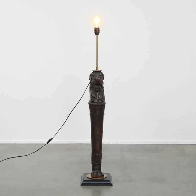 Formano Leopard Vloerlamp – Antiek Goud, 51 Cm, Met Leeuwenkop, E27 Fitting, Voor Woonkamer En Slaapkamer