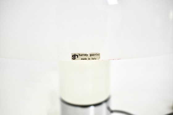 Lampe Brumbury de Luigi Massoni pour Harvey Guzzini, années 1970, Plastique, Chrome, Blanc, Space Age (photo 12 sur 13)