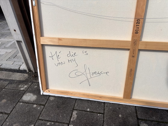 Schilderij ‘Hé, die is van mij’ Loekie Grijspaardt – Schilderijen & Tekeningen, Canvas, Wood (photo 3 of 5)